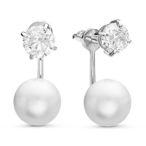 z2-9180 Серьги с жемчугом. Серебро 925. 