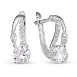 z2-9782 Серьги с фианитами. Серебро 925.