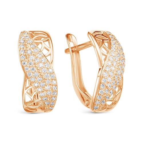 z2-9877 Серьги с фианитами. Золото 585. 