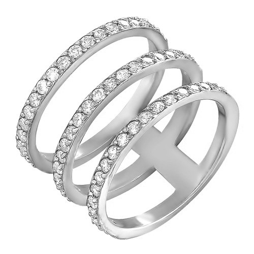 z1-8586 Кольцо с фианитами. Серебро 925.  