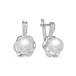 z2-10105 Серьги с жемчугом. Серебро 925.
