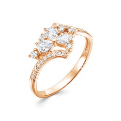 z 1-10245 Кольцо с фианитами. Золото 585.