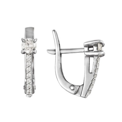 z2-8391 Серьги с фианитами. Серебро 925. 