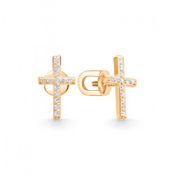 z2-10732 Серьги с фианитами. Золото 585.