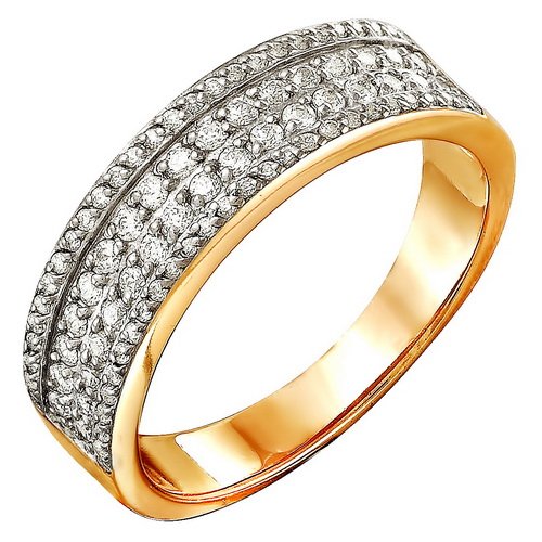 z1-8479 Кольцо с бриллиантовой россыпью. Золото 585. 