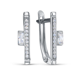 z2-11598l Серьги с фианитами. Серебро 925.