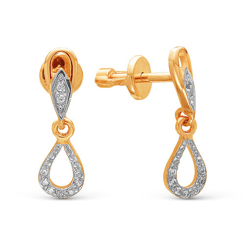 z2-8875m Серьги с фианитами. Золото 585. 