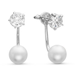 z2-9324 Серьги с жемчугом. Серебро 925.