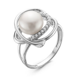 z1-9370 Кольцо с жемчугом. Серебро 925.