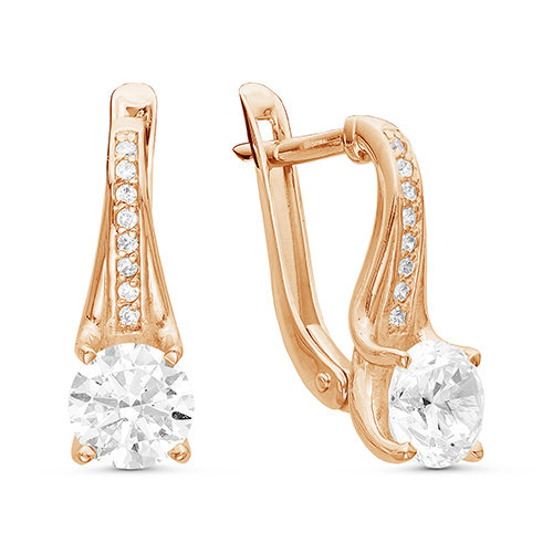 z2-9412 Серьги с фианитами. Золото 585. 