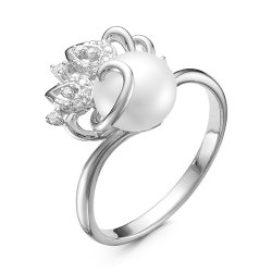 z1-9478 Кольцо с жемчугом. Серебро 925.