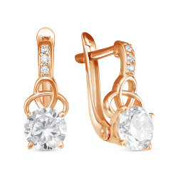 z2-9779 Серьги с фианитами. Золото 585.