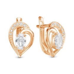 z2-9884 Серьги с фианитами. Золото 585.