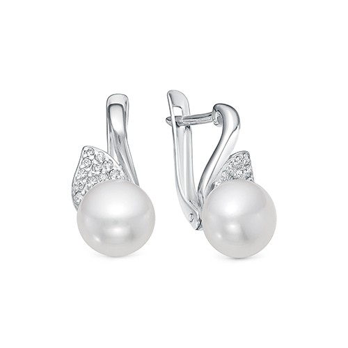 z2-10104 Серьги с жемчугом. Серебро 925. 