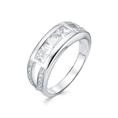z1-10078 Кольцо с фианитами. Серебро 925.