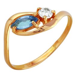 z1-106 Кольцо с полудрагоценными вставками. Золото 585.