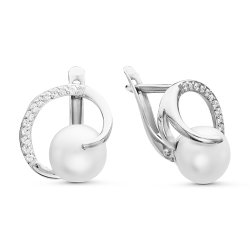 z2-9292 Серьги с жемчугом. Серебро 925.