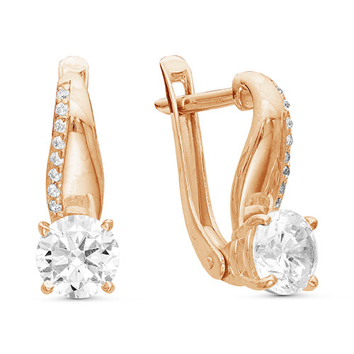 z2-9413 Серьги с фианитами. Золото 585. 