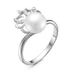 z1-9480 Кольцо с жемчугом. Серебро 925.