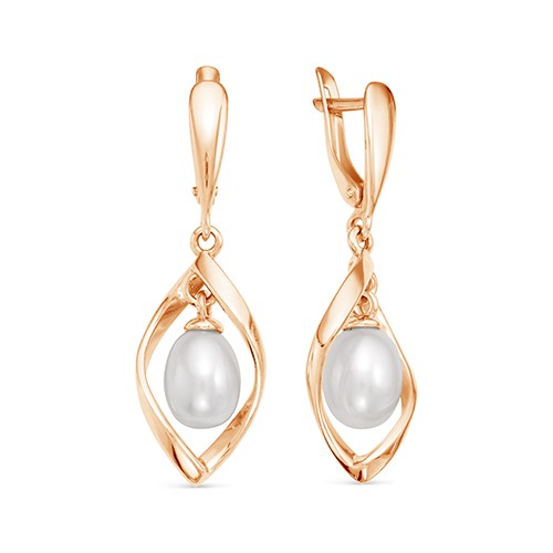 z2-9989 Серьги с жемчугом. Золото 585. 