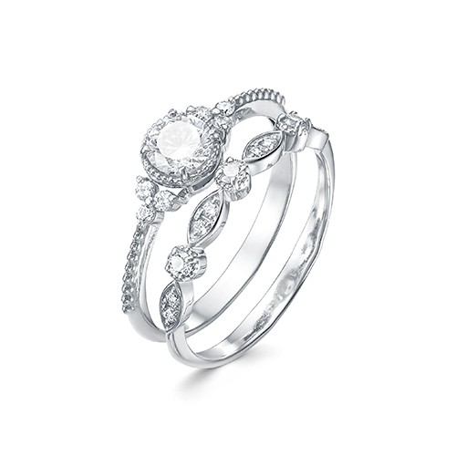 z1-10122 Кольцо с фианитами. Серебро 925. 