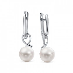 z2-10537 Серьги с жемчугом. Серебро 925.