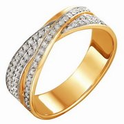 z1-8346 Кольцо с бриллиантовой россыпью. Золото 585.