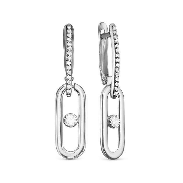 z2-11338 Серьги с фианитами. Серебро 925.  