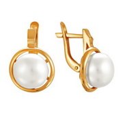 z2-8591 Серьги с жемчугом. Золото 585.