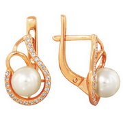 z2-7589 Серьги с жемчугом. Золото 585. 