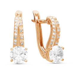 z2-9404 Серьги с фианитами. Золото 585.