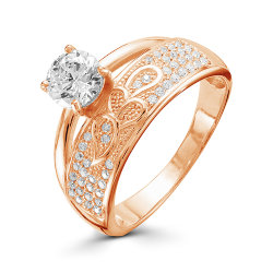 z1-9509 Кольцо с фианитами. Золото 585.