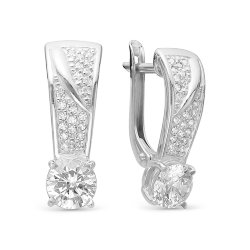 z2-9505 Серьги с фианитами. Серебро 925.