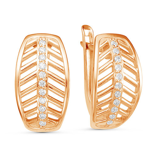 z2-9515 Серьги с фианитами. Золото 585. 