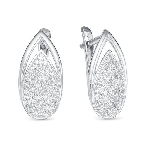 z2-9748 Серьги с фианитами. Серебро 925. 