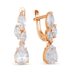 z2-9795 Серьги с фианитами. Золото 585.