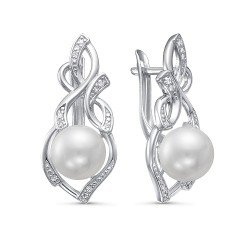 z2-10098 Серьги с жемчугом. Серебро 925.