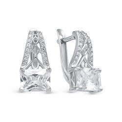 z2-10116 Серьги с фианитами. Серебро 925.