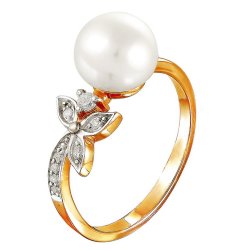 z1-8491 Кольцо с жемчугом. Серебро 925.