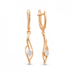 z2-10634 Серьги с фианитами. Золото 585.