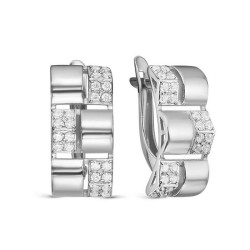 z2-11342 Серьги с фианитами. Серебро 925.