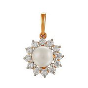 z3-8629 Подвеска с жемчугом. Золото 585. 