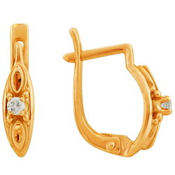 z2-056 Серьги с фианитами. Золото 585.