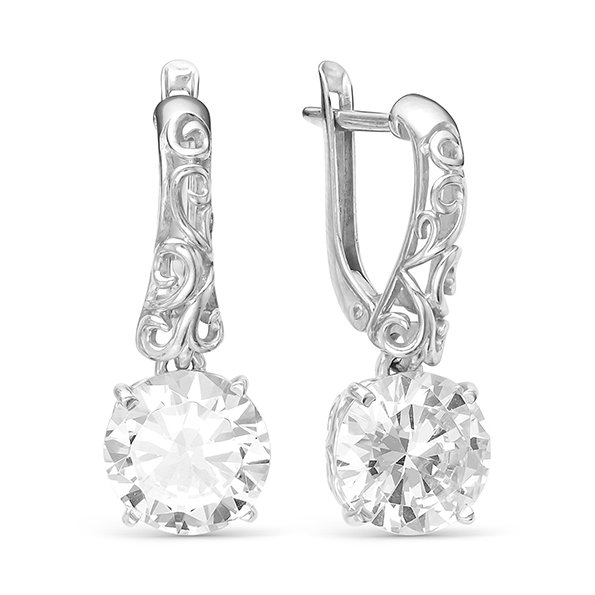 z2-9513 Серьги с фианитами. Серебро 925. 