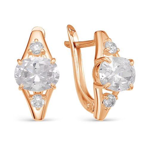 z2-9790 Серьги с фианитами. Золото 585. 