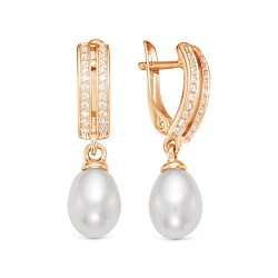 z2-9958 Серьги с жемчугом. Золото 585.