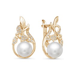 z2-10065 Серьги с жемчугом. Золото 585.