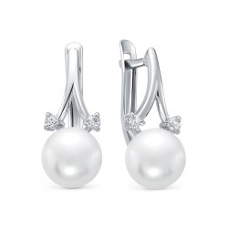 z2-10331 Серьги с жемчугом. Серебро 925.