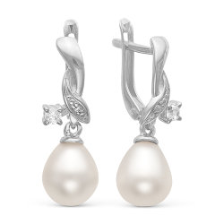 z2-8957 Серьги с жемчугом. Серебро 925.