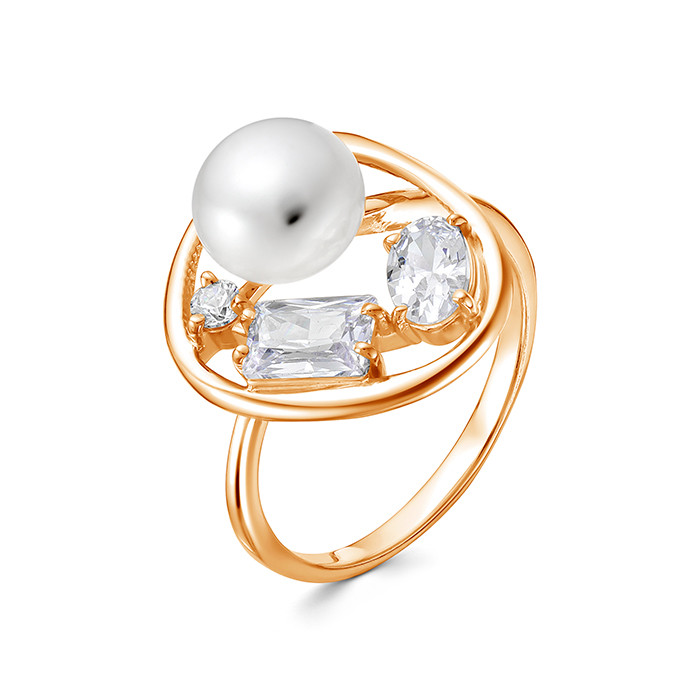 z1-10375 Кольцо с жемчугом. Золото 585. 